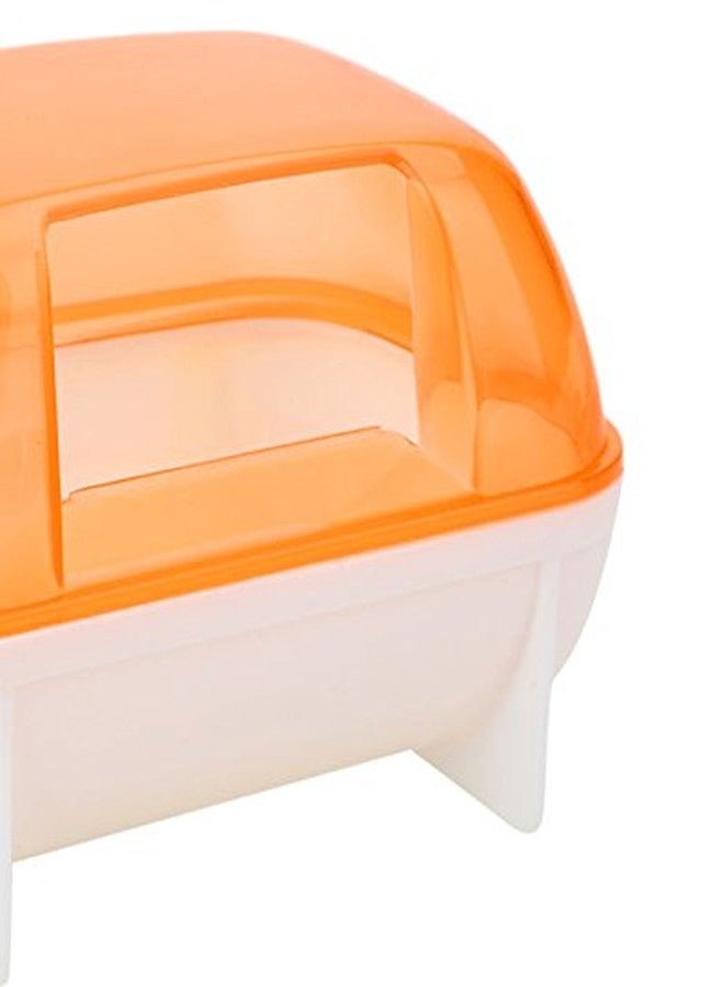 Sage Square Bath Sand Tub Cum Bathroom Cum Litter Tub for Hamster/Dwarf/Gerbil/Chinchilla/Mice (Orange) - Image 3